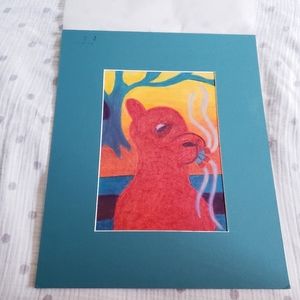 Hand Drawn Smoking Camel Abstract Art.